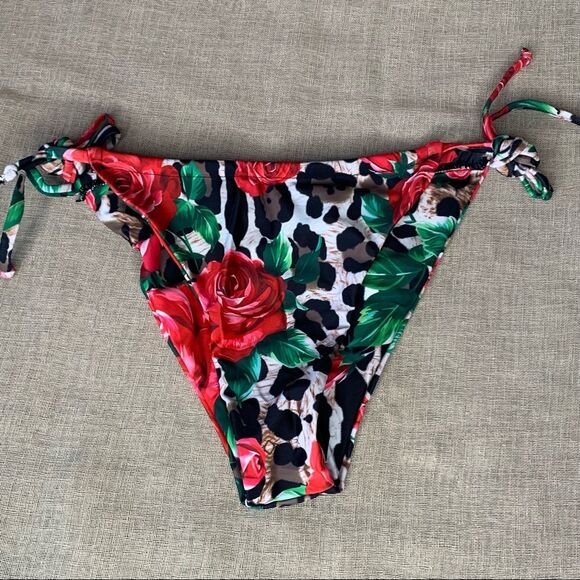 Leopard Rose Bikini Bottom Medium - Picture 1 of 4